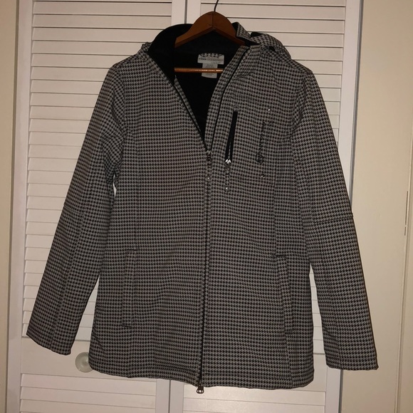 houndstooth rain jacket
